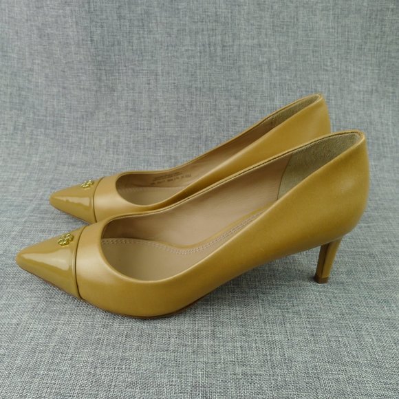 Tory Burch Nude/Tan Leather Stiletto Pumps Size 6 - Picture 2 of 16